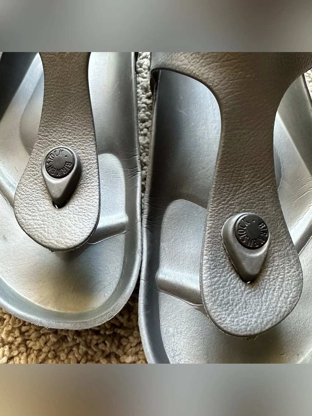 Birkenstock Gray Kids T-Strap Sandals
